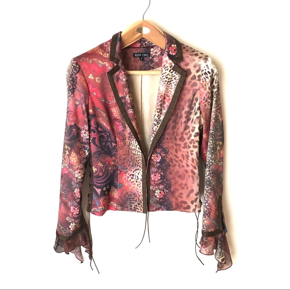 Boho Chic Floral Animal Print Jacket